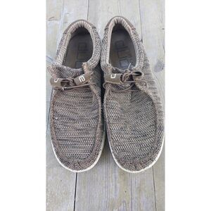 Hey Dude Wally Sox Men’s Size 8 Brown Knit Slip-On Shoes Lightweight Loafers